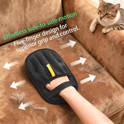 Pet Hair Remover Glove for Dogs & Cats, Electrostatic Fabric Hair Removal Mitt for Sofa, Couch, Bedding, Carpet & Car Interior, Reusable Furniture & Upholstery Cleaning Tool
