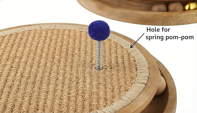 Interactive Cat Toy Natural Sisal Cat Scratcher Toys with Interactive Play Balls – Indoor Cat Scratch Pad for Furniture Protection, Exercise & Stress Relief