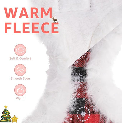 SCENEREAL Dog Christmas Harness Collar and Leash Set, Warm Fleece No Pull Puppy Vest Harnesses No Chock Adjustable Step in Small Pet Halter for Outdoor Walking Training, Black Red Plaid S