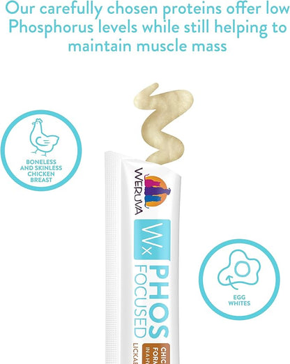 Weruva Wx Phos Focused, Chicken Formula Lickable Cat Treats, 0.5oz Tube, Pack of 50