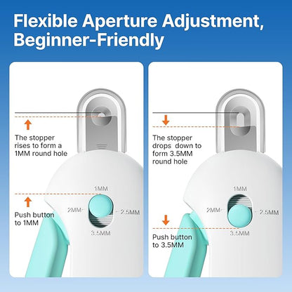 Potaroma Cat Nail Clipper with Adjustable 3-Size Trimming Hole & Hidden Nail File | Safe Toenail Trimmer for Kittens & Indoor Cats | Anti-Splash Claw Cutter for Grooming (Blue)