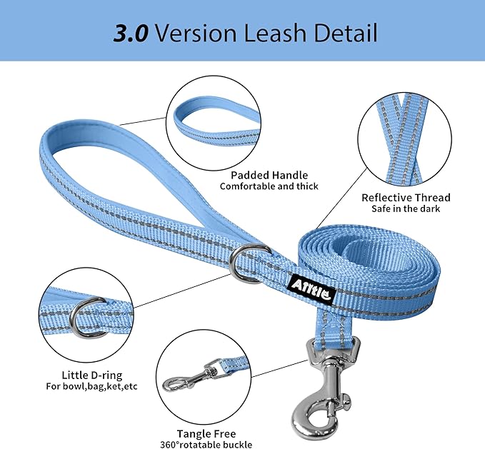 AIITLE Easy Walk Dog Harness and Leash Set - Pet Supply No Pull, Step in Adjustable Dog Harness with Padded Vest, Dog Harness No Choke Over, Easy to Put on Medium Dogs Pure Blue L