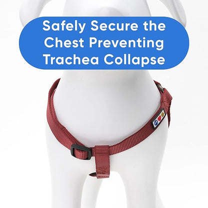 Pawtitas Solid Step-in Dog Harness – Adjustable No-Pull Vest for Puppies to Seniors, Safe & Comfortable XS Marsala