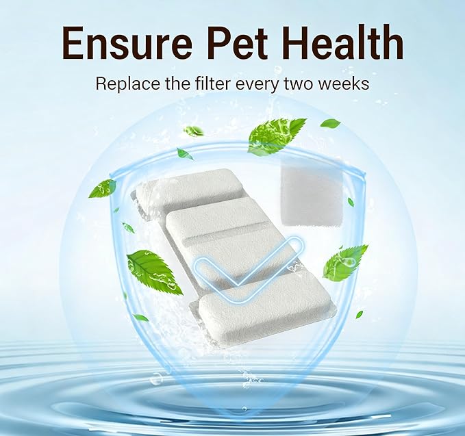for Vetiflow Dog Water Bowl, Quad-Purification System & Continuous Circulating Water Flow, Multi-Layer Filtration, for Dogs Cat(8Pcs Filter+4Pcs Sponge)