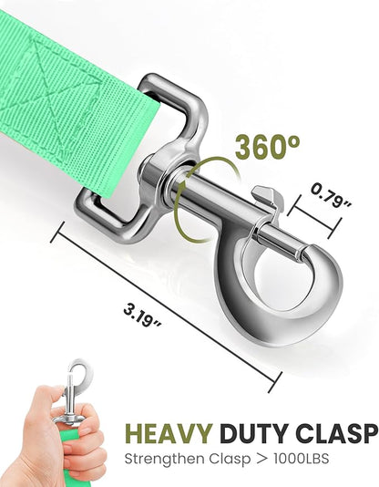 OutdoorMaster Bungee Dog Leash, Heavy Duty Dog Leash with Shock Absorption, 2 Padded Handles Training Leash, Improved Dog Safety and Comfort (Green, 4 FT)