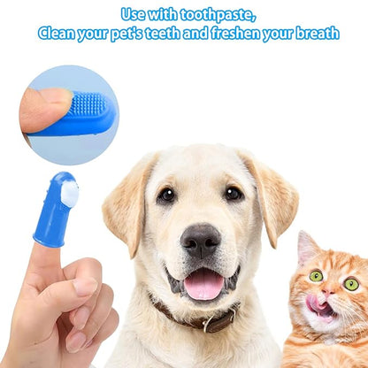 6PCS Pet Grooming Kit for Dogs, Dog Washing Gloves with High-Density Teeth, Dog Bath Brush & Silicone Heat Resistant Cleaning Gloves, Pet Hair Removal Glove for Dogs & Cats, (Navy Blue)