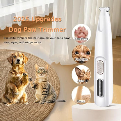 1PC Dog Paw Trimmer with LED Light,35dB Low Noise Precision Pet Paw Trimmer for Dogs Cats Grooming Clippers,Safety Electric Paw Hair Trimmer for Paws,Ears,Rump,Face,Eyes,Dog