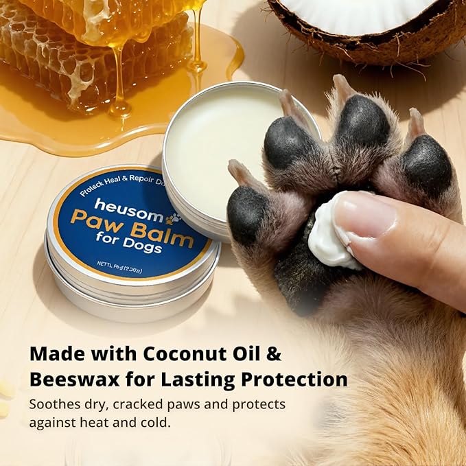 Silent Groom Pro Organic Pet Paw & Nose Balm | Natural Moisturizer for Dogs & Cats - Paws, Pads, Nose & Elbow | Lick Safe Cream with Coconut Oil & Beeswax | Anti-Dry Skin Relief & Protector