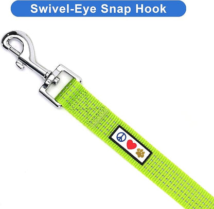 Pawtitas Green Dog Leash 6 ft M/L Reflective Durable Lightweight Dog Lead for Medium or Large Dogs and Puppies