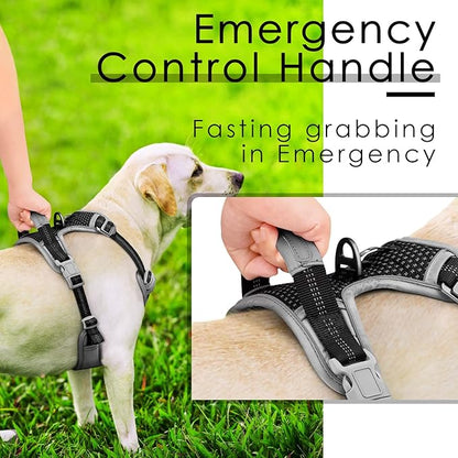 ThinkPet No Pull Harness Breathable Sport Vest with Handle-Dog Harnesses Reflective Adjustable for Medium Large Dogs