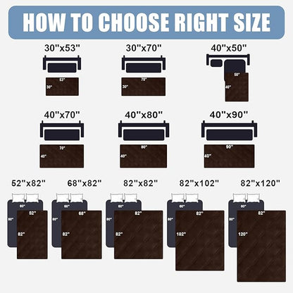 Smiry Waterproof Dog Bed Cover Blanket 52x82, Soft Reversible Pet Blanket, Washable Leakproof Cats Dogs Couch Cover for Sofa, Couch, Furniture, Lattice, Chocolate/Chocolate