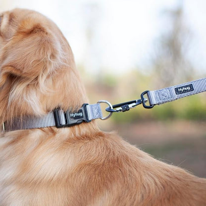 Hyhug Dog Collar for Large Dogs, Heavy Duty | Quick Release Nylon Buckle Collar, Adjustable & Durable Pet Supplies for Boy & Girl Dogs (Large, Sleet Gray)