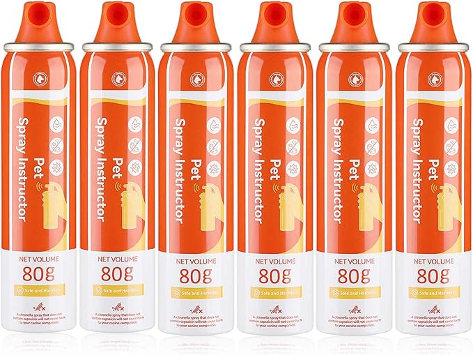 ANSJDH Corrector Dog Trainer Spray 80ml 6 Pack Dog Corrector Spray Dog Trainer for Dog to Stops Barking, Jumping Up, Food Stealing, Dog Fights, Avoidance, Unwanted Dog Behaviour(Orange)
