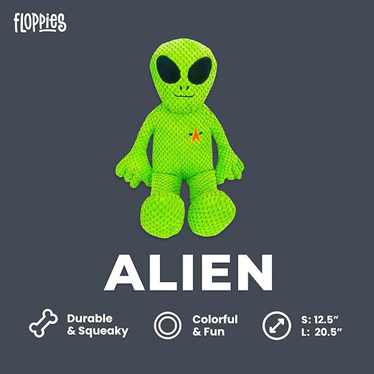 fabdog Floppies Plush Dog Toy - Cute & Durable Squeaky Dog Toys - Best Squeak Toy for Puppies and All Breeds | Ideal Pet Gift| Small Alien