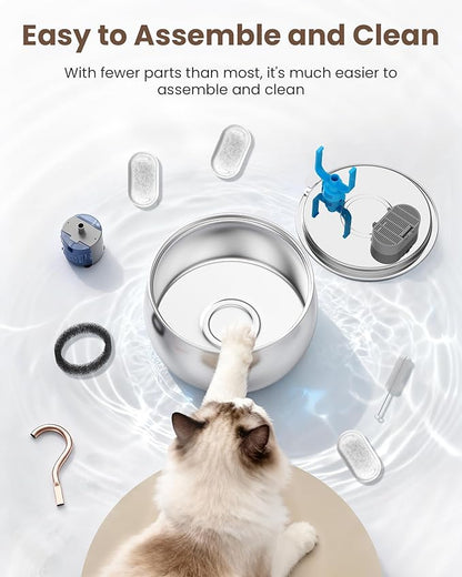 135oz/4.0L Cat Water Fountain with Copper Swan Spout, Ultra Quiet Automatic Pet Drinking Fountain for Cats & Dogs, Includes 3 Replacement Filters