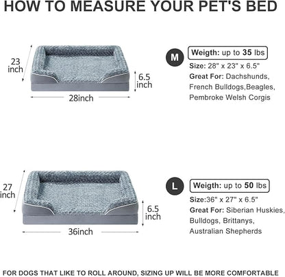 WNPETHOME Dog Beds for Large Sized Dogs, Washable Orthopedic Dog Couch Sofa Bed with Waterproof Lining & Non-Skid Bottom for Pet Sleeping