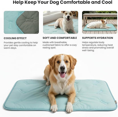 Dormora Cooling Pet Mat – 35x23 Dog or Cat Cool & Comfy, Soft Breathable Self-Cooling Pad, Pet-Safe, Durable, Perfect for Hot Weather, Naps, Crates, Cars, Couch, Washable & Easy to Take Anywhere, Blue