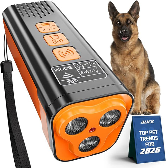 AILCK Dog Bark Deterrent Devices for Training Collar and Pet Supplies Ultrasonic Dog Whistle Corrector with Small and Medium Box Size Gentle Leader for Dogs with Instant Button Silencer Technology