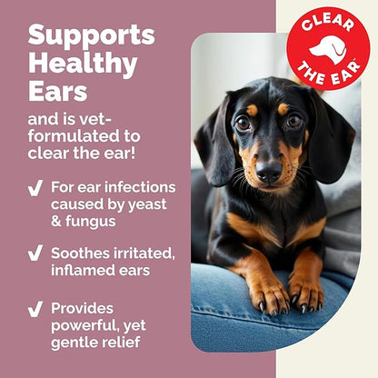 Vetnique Oticbliss Cat & Dog Ear Infection Treatment/Dog Ear Allergy Relief Drops, MicroSilver Yeast Infection Treatment for Dogs, Hydrocortisone for Itching, Redness Swelling (Ear Infection)