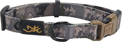 Browning Classic Preformance Webbing Pet Collar, Fully Adjustable, Available in Solid Colors and Camo Patterns, Ovix Camo, Large