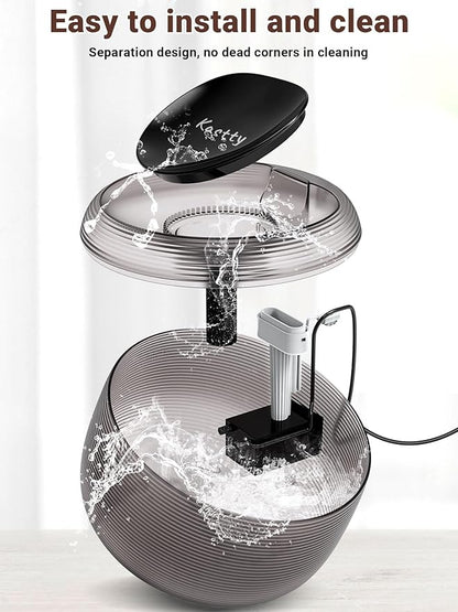 Kastty 3.5L Quiet Cat Water Fountain,118oz Large Capacity Pet Water Fountain for Cats Indoor with Water Level LED Light, Easy Cleaning Cat Fountains for Drinking Automatic Dog Water Fountain FS75