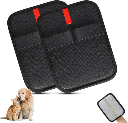 PCYIS Pet Hair Removal Glove,Reusable Electrostatic Pet Hair Remover Glove,Washable Grooming Tool for Cats, Dogs, Furniture, Car Seats, & Carpets(2 Piece)