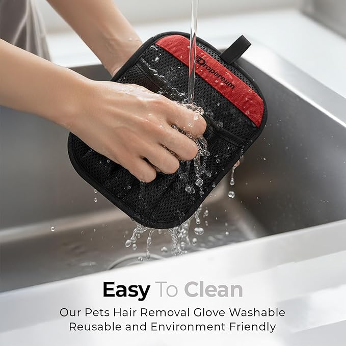 2PC Pet Hair Removal Gloves - Pet Hair Remover Gloves, Upgraded Pet Hair Removal Gloves for Cats & Dogs, Five Finger Electrostatic Reusable Magic Brush for Carpet Clothing Laundry Couch & Car Seat
