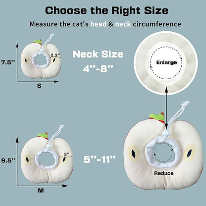 Jevnd Cat Cone Collar Soft Kitten Donut, Cat Cones to Stop Licking After Surgery and Scratching, Waterproof Elizabethan e Collar for Cats After Neuter, Adjustable Comfy Cats Neck Cone Pillow for Kitty