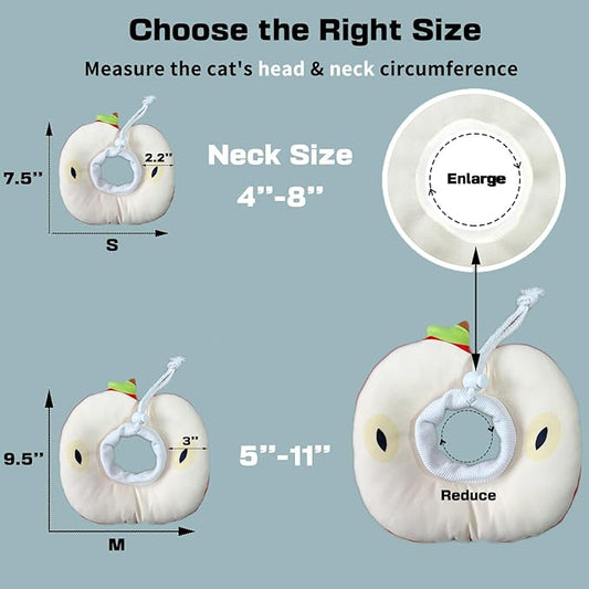 Jevnd Cat Cone Collar Soft Kitten Donut, Cat Cones to Stop Licking After Surgery and Scratching, Waterproof Elizabethan e Collar for Cats After Neuter, Adjustable Comfy Cats Neck Cone Pillow for Kitty