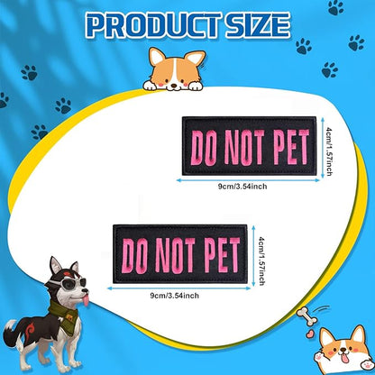 2 PCS Service Dog Patches with Removable Tactical Hook Loop Embroidered in Training Patch Do Not Pet Working Dog Patch for Vest Harnesses Collars Leashes