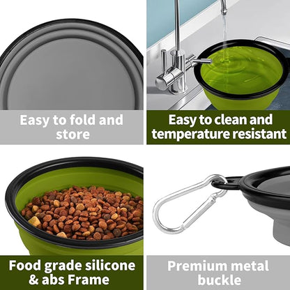 Paercute Collapsible Dog Bowl, Lightweight and Portable, Ideal for Hiking, Camping, and Outdoor Use