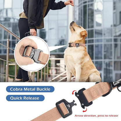 Dog Collar for Large Dogs - Adjustable, Chew Proof Nylon Collar with Metal Quick Release Buckle and D-Ring for Dog Tags (Carolina Blooms, L(1''Width, Fit 14''-20''))