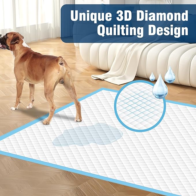 VJJ Puppy Pads XL 30"x36", 50 Count Pee Pads for Dogs Large for Doggie&Cats, Disposable Dog Pee Pads Extra Large, X-Large Potty Pads for Indoor, Outdoor Use
