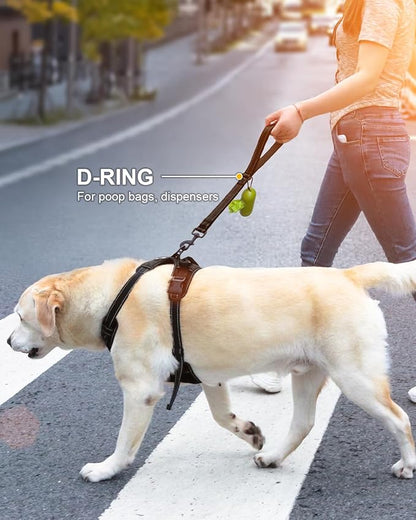 Joytale Strong Short Dog Leash 18 Inch, 1.2 Inch Wide, Heavy Duty, Padded Handle for Traffic Control, Reflective Leash for Medium and Large Dogs Walking Training, Black