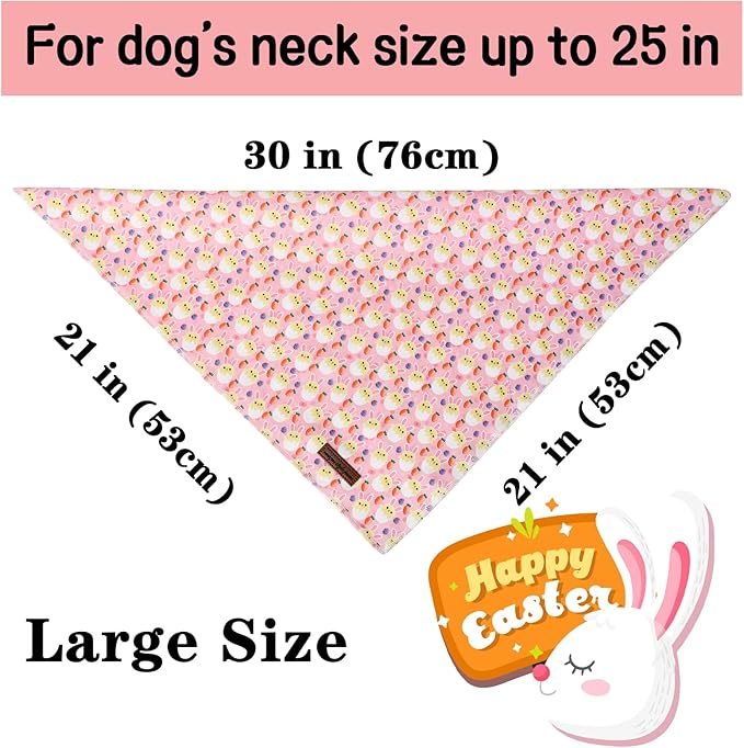 Unique style paws Easter Dog Bandana with Bow Easter Eggs Chicken Dog Bandanas for Small Medium Large Boys Girls Dogs