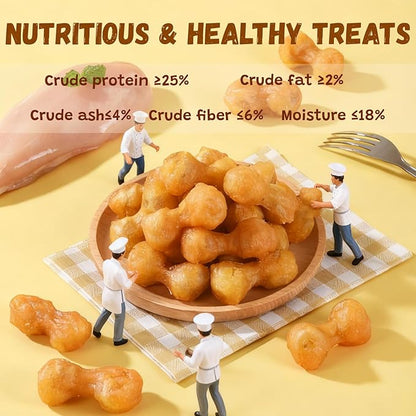 Pawmate Dog Treats Chicken Wrapped Peanut Butter Bones 2.5'', Easily Digestable Dog Chews Rawhide Free Grain Free, Chewy Training Treats Snacks for Small Medium Large Dogs, 10.6 oz