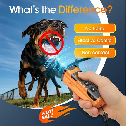 QVNNVQ Dog Bark Deterrent Devices, Ultrasonic Anti Barking Device for Dogs, Stopping Own or Neighbor's Dog Barking,Portable Dog Training Device, Safe & Effective for Indoor & Outdoor Use, Orange