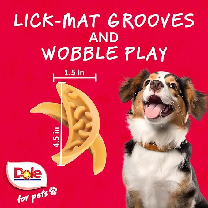 Dole for Pets Freshly Fetched Lasting Chew, Banana Flavor Dog Treats - Flavored with Real Fruit, No Wheat, Corn, Soy, Artificial Flavors, Colors, Preservatives, or Animal Products, 8 Ounce - 2 Pack