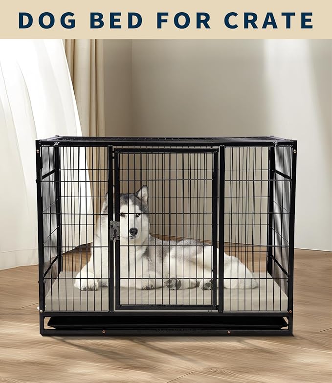 XXL Dog Crate Bed, Outdoor Waterproof Dog Beds Orthopedic Pet Mat with Removable Cover, Large Size Crate Mat