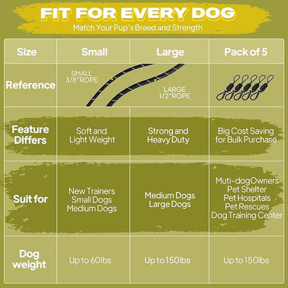 Fida Durable Slip Lead Dog Leash, 6 FT x 1/2" Heavy Duty Dog Loop Leashes, Comfortable Strong Rope Slip Leash for Large Medium Dogs, No Pull Pet Training Lead with Highly Reflective(1/2", Black)