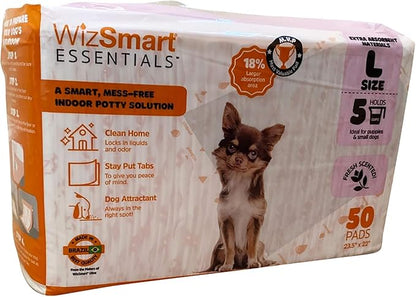 WizSmart Essentials Pads, Large, 50ct, Fresh Scented