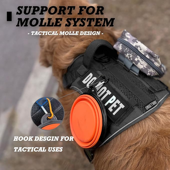 Tactical Dog Harness for Medium and Large Breeds, Air Dog Vest No Pull with Reflective Do Not Pet Patches, Breathable Dog Molle Vests for Training Walking Hunting Black