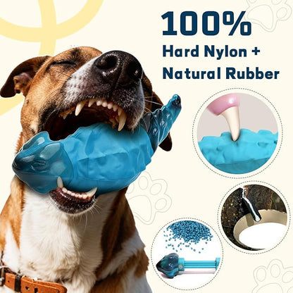ZeLing HTL Dog Chew Toys for Aggressive Chewers, Indestructible Lizard Shape Tough Dog Toy with Natural Scents, Durable Chew Bones to Keep Large Dogs Busy, for Super Chewers 20-80Lbs - Milk
