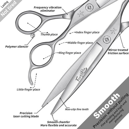 High-end Professional Dog Grooming Scissors Pet Grooming Shears 7 Inches Extremely Very Sharp Made Of Stainless Steel Alloy By Hand For Dog Cat Groomer