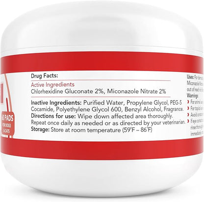 Nootie Medicated Dog Wipes, Chlorhexidine & Miconazole Pet Wipe for Dogs & Cats - 2” Small Wipes, 60 Count - Sold in Over 10,000 Vets & Pet Stores