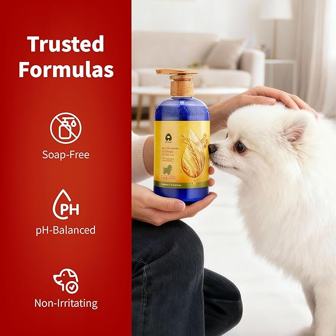 Arf Arf Dog Shampoo Whitening Formula, White - Patented Brightening Formula Removes Yellowing, Mud & Tear Stains-Makes Coat Sparkling White & Soft-Gentle pH Balanced for All Breeds-Fresh Scent-16oz