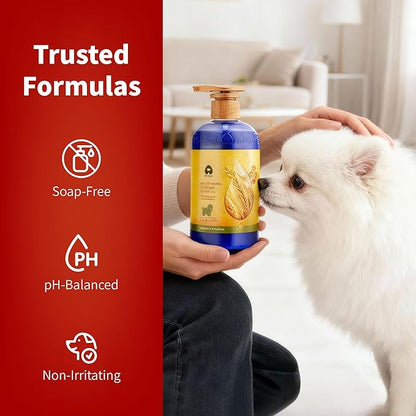 Arf Arf Dog Shampoo Whitening Formula, White - Patented Brightening Formula Removes Yellowing, Mud & Tear Stains-Makes Coat Sparkling White & Soft-Gentle pH Balanced for All Breeds-Fresh Scent-16oz