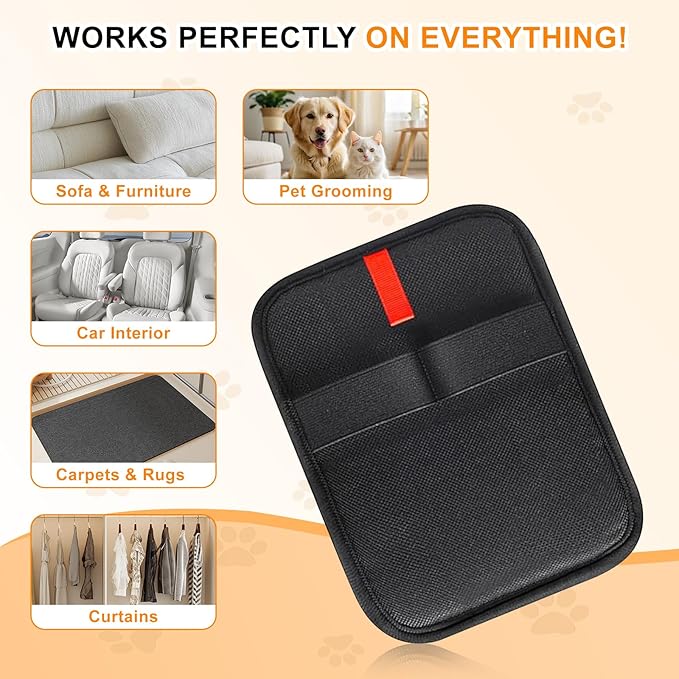 PCYIS Pet Hair Removal Glove,Reusable Electrostatic Pet Hair Remover Glove,Washable Grooming Tool for Cats, Dogs, Furniture, Car Seats, & Carpets(2 Piece)
