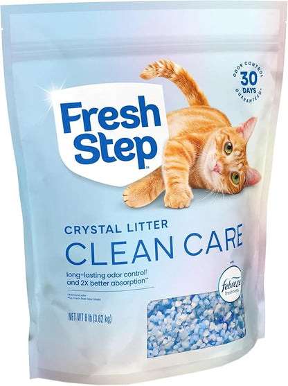 Fresh Step Crystals, Premium Cat Litter, Scented, 8 Pounds, Pack of 2 (Package May Vary)
