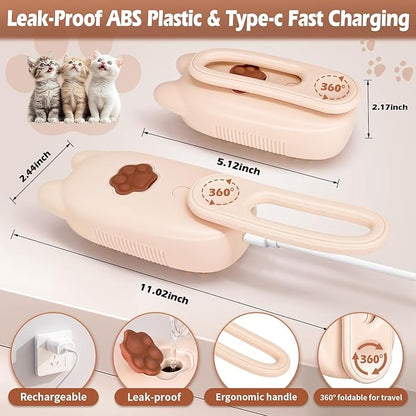 Cat Steam Brush for Dog & Cat, Spritz Defur Comb 3 in 1 Pet Rechargeable Steam Brush Tool for Long and Short Haired Cats and Dogs, Anti-Static, Shedding, Detangling, Massage & Combing (White)